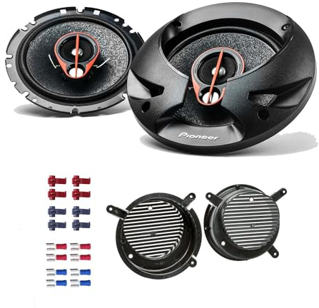 Pioneer TS-R1750S Lautsprecher mit Einbauset passend für Mercedes SLK-Klasse (R170) 1996-2004 Türen vorne 500 Watt 165mm 3 Wege Koax