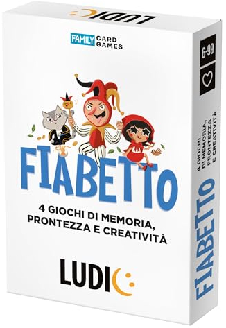 Ludic Fiabetto 4 giochi di memoria, prontezza e creatività IT58813 Gioco Di Società Formato Viaggio per 2+ Giocatori