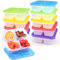 10 Pack Snack Boxes for Kids, Plastic Bento Lunch Boxes with 4 Compartments and Lid, Meal Prep Lunch Containers Reusable Salad Boxes Divided Picnic Boxes for Kids Adults School Work Travel