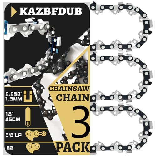 KAZBFDUB Catena per motosega, 3/8, 1,3 mm, 62 g, 45 cm, 3 pezzi, catena di ricambio per motosega, adatta per quasi tutti i modelli di motoseghe intended for STIHL