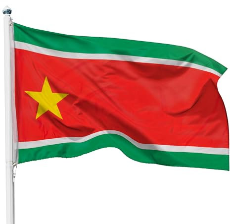 PHENO FLAGS Drapeau Guadeloupe 90x150cm grand taille – guadeloupéenne - résistant aux intempéries, avec œillets en laiton, 100% polyester, coutures doubles robustes et couleurs éclatantes