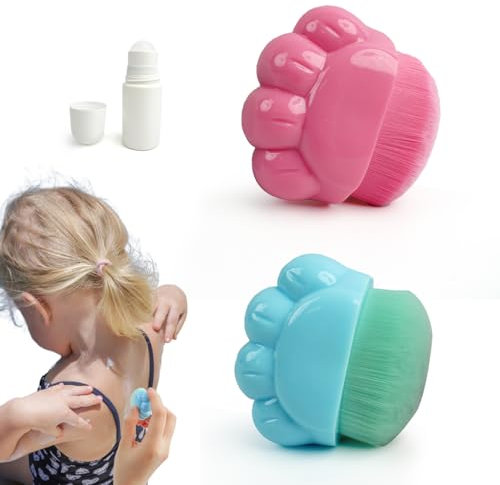 2 Stück Sunscreen Applicator Kids, Sonnencreme Applikator Kind, Sonnenschutz Applikator, Sonnencreme Roller Auffüllbar, Sunscreen Roller Flaschen, Sonnenschutz-Buddy-Pinsel