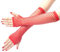 Elegance-go Lange Fischnetz Handschuhe,Netzhandschuhe lang Fingerlose Netzhandschuhe für Damen Fingerlose Netzhandschuhe für 80er Kostümabend Partyzubehör（rot）