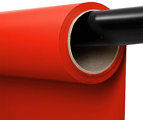 Kate Toile de Fond Photographique en Papier Rouge pour Studio et Extérieur (1,35x5m, Rouge Écarlate)