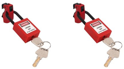 Sonew 2 Sets Leistungsschalter Sperr Set, Klemm Leistungsschalter Sperrung, Stecker Sperrung (2 Schlüssel/Schloss), Leistungsschalter Sperrvorrichtung für Sichere Elektrische Sperren,