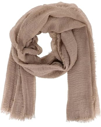 stylx Einfarbiger Schal Damen 20% Baumwolle 80% Viskose mit Fransen - Moderne und Fashion Damen Stola - Langer und Rechteckiger Tuch 180 cm x 90 cm - Dünnes und Weiches Schaltuch gecrept