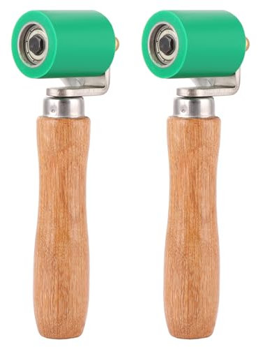 GBACHOOSE 2Pcs Silicone Seam Roller High Temperature Resistant Seam Hand Pressure Roller Welding Tool 40MM Rubber Roller (Green)