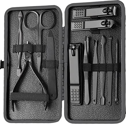 Maniküre-Nagelknipser-Set, Nagelfeile, scharfer Ohrlöffel, Fingernagel, Zehennagel, 12 Stück