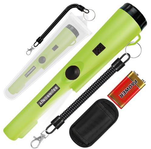 Metallsuchgerät,Metalldetektor Pinpointer für die Metallsuche, Schatzsuche, 360°-Suche nach Goldschätzen mit Gürtel, Holster, LED,Wasserdichten Werkzeugzubehör für Erwachsene und Kinde (Hellgrün)