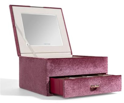 Friedrich23 Schmuckkoffer - Schmuckkasten, Chenille, Velvet, magenta