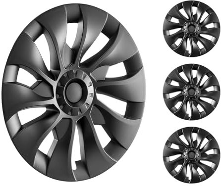 VEVOR Radkappen Radnabenkappen Felgenabdeckung Modell 3 2017–2023 für 18 Zoll Rad, Radkappe mit Druckknopf & Schutzband & Ventildüsenloch, ABS- und PC-Radkappe mit hoher Steifigkeit wettefest