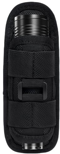 LEIBOCHAO Funda para Linterna Cinturon de Nailon, Soporte Táctico para Linterna, Funda para Linterna Giratoria de 360° para Senderismo, Funda para Linterna, con Liberación Rápida para Camping, Pesca