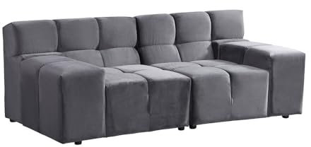 Home Deluxe Modulares Sofa Orlena - S Anthrazit |Ecksofa, Samtstoff, Samtsofa, Modulsofa