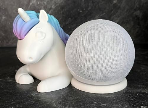 Licorne Magique pour Amazon Alexa DOT 5 : des sons enchantés dans votre maison (blanc)