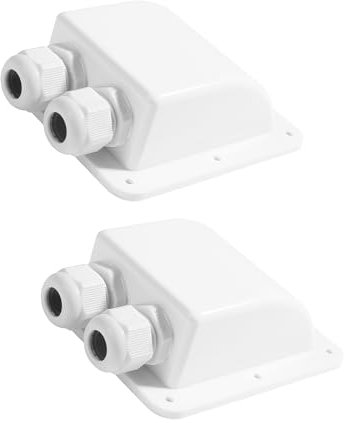 Flaconi Pressacavo per Tetto Camper,IP68 Impermeabile Ingresso Doppio Cavo Impermeabile,Scatola di Giunzione Impermeabile per Pannello Solare,Pressacavo sul Tetto,Adatto per Camper,Roulotte (Bianco)
