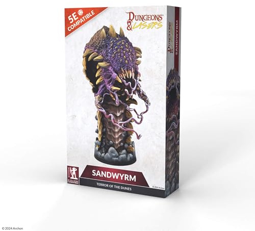Dungeons & Lasers Sandwyrm Terror of The Dunes DND Miniatur - Großes Modell mit malerischem Sockel - Unlackiert, Unmontiert - Ab 14 Jahren