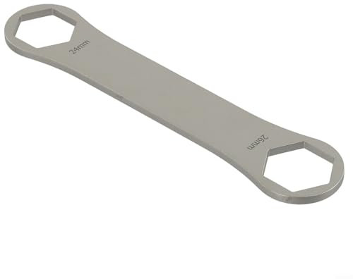 Edelstahl-Service-Werkzeug, zuverlässiger Schraubenschlüssel für Rockshox/Fox Fahrradwartungsaufgaben, einfach zu handhaben (24–26 mm)