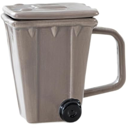 Fenteer Coffee Cup Trash Can Cup Comfortable Handle Juice Milk Mug Dustbin Mug Wheelie Bin Mug for Travel Tea Water Iced Coffee Juice, Coffee