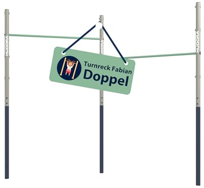 HUDORA Turnreck Fabian Standard/Pro - einfache/doppelte Turnstange für Kinder & Erwachsene - 4-fach höhenverstellbare Gymnastikstange - belastbare Outdoor-Fitnessstange für bis zu 100kg