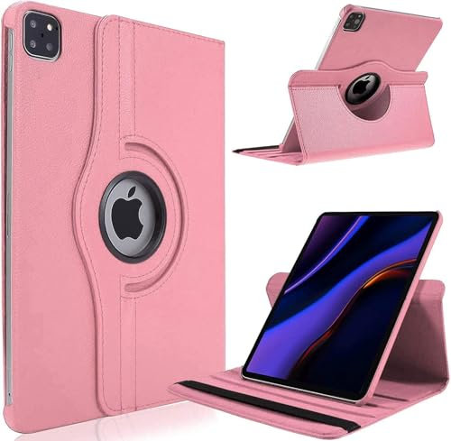 360° Rotating Case for iPad Pro 11 2024 (2024) - Premium Leather Cover with Auto Sleep/Wake and Stand Function (Baby Pink)