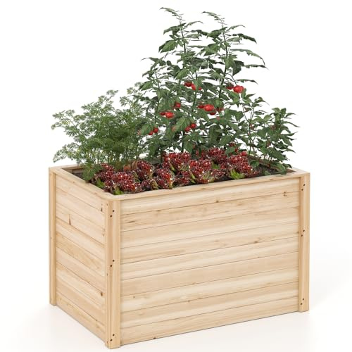 RELAX4LIFE Hochbeet Holz, Blumenbeet ohne Bodenplatte, Pflanzkasten Anzuchtbeet, Pflanzenbeet Frühbeet Gemüsebeet für Balkom Terrasse Garten Outdoor (Rechteckig)