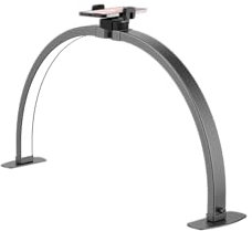 SMOCTAR Half Moon Lamp for Nail Desk, Foldable LED Nail Desk Lamp for Nail Tech with Phone Holder, 29Inch Half Moon Beauty Lash Light for Eyelash Extensions, Tattoo - Black