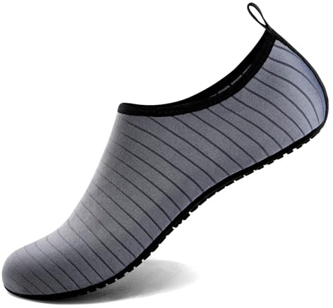 Steppli Water Shoes Beach Swim Pool Sea Surf Aqua Yoga Quick-Dry Breathable Weitsuit Non Slip Lightweight Shoes for Men Women Grey EU42/43=UK7.5/8.5