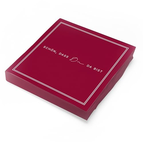itenga Servietten „Schön, dass du da bist“ 20 x Papier-Servietten, 3-lagig, 30 x 30 cm, hochwertig – Dekoration für Hochzeit, Geburtstag, Taufe, Kommunion, Konfirmation (bordeaux rot)