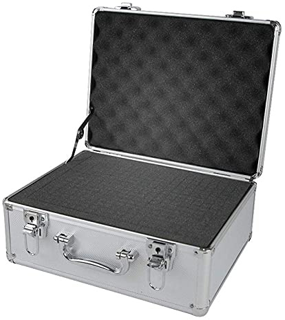 Aluminium-Werkzeugkästen, Werkzeugkoffer, Haushalts-Tragekoffer, Aktenkoffer, Werkzeugkasten mit Schaumstoff, Silber (Silber)