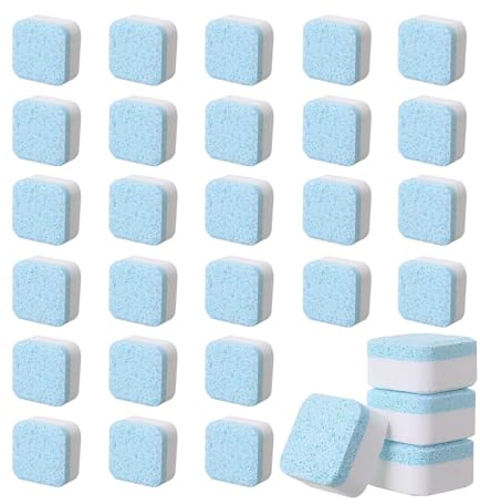30 PCS Pastilles pour WC, Nettoyant Toilette Fort, Pastille Toilette – Nettoyants Contre le Calcaire et Les Taches d’urine, pour un Nettoyage des Toilettes, Comprimés de Nettoyage Bleu, Faibles bulles