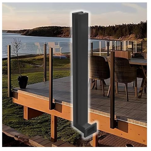 Soporte lateral de acero inoxidable 304 for barandilla de vidrio templado for exteriores, for balcón y terraza(Middle Post,60cm)