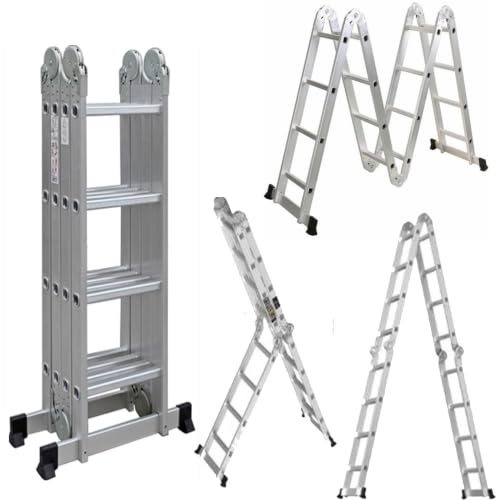 Combination Ladder 4.7m - 14 in 1 Multi Position Aluminium Folding Scaffold TUFFMATE