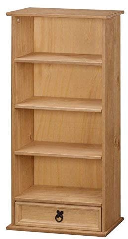 Mercers Furniture Corona 1 Drawer DVD Rack Shelving Storage Unit Light Fiesta Wax