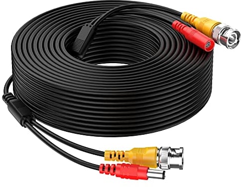 Cocar 20M/65FT Pre-made 2-in-1 BNC Video Power Cables, BNC CCTV Extension Surveillance Security Camera Cables for CCTV Security Camera Home Surveillance Closed-circuit TV System