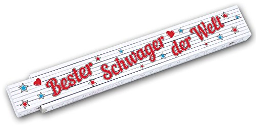 Zollstock Meterstab 2 m mit Schriftzug Bester Schwager der Welt Geschenkidee zum Geburtstag Männertag Weihnachten Familie Mann Handwerker