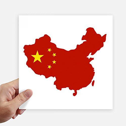 DIYthinker Made In China Karte Nationalflagge Quadrataufkleber 20Cm Wand Koffer Laptop Motobike Aufkleber 4Pcs 20Cm X 20Cm Mehrfarbig
