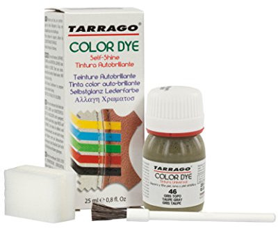 Tarrago | Self Shine Color Dye 25 ml | Tintura Autobrillante para Zapatos y Accesorios | Cubre Rozaduras y Desgastes del Calzado | Gris Topo (46)