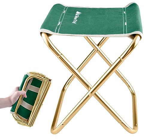 Azarxis Camping Hocker, klappbar und Leicht, Faltbar Hocker für Kinder Angeln Picknick Outdoor (Grün)