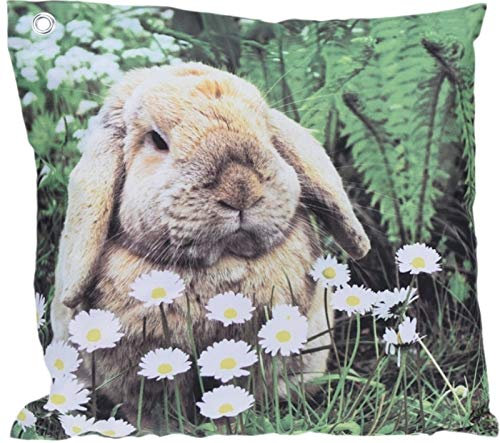 Trendkontor Gartenkissen 45 x 45 cm Außenkissen Dekokissen Outdoor Kissen 8 versch. Designs (Kaninchen)
