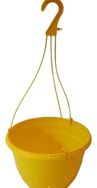 The Flowerpot Men 27CM PLASTIC HANGING POTS BASKETS PLANTERS (x5, Yellow)