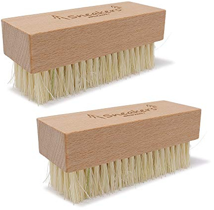 WALDKRAFT Sneaker-Bürste Blackforest | Hochwertige Schuhbürste aus Buchenholz | Schonende Naturborsten (Schwein) oder Fibre-Borsten (vegan) (hell, 2)