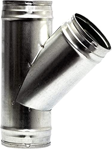 Vent Systems Ø125 mm T-förmiger Rohrverbinder – 3-Wege Adapter aus verzinktem Stahl - Langlebige Rohrverbindung für Lüftungsrohr, Abluftschlauch, Klimaanlage, Waschmaschine Trockner Verbindung