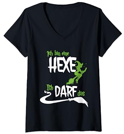 Damen Ich bin eine Hexe, ich kann das! Halloween Kostüm lustig T-Shirt mit V-Ausschnitt