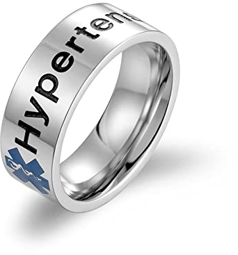 Banemi Ring Herren Billig, Daumen Ringe Herren Edelstahl Schriftart Hypertonie Partnerringe Geburtstagsgeschenk Größe 54 (17.2)