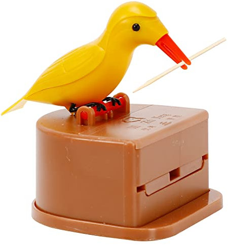 EOMTUR Vogel-Zahnstocherspender, niedlicher Specht, Zahnstocherhalter, Tukan, Neuheit, automatischer Zahnstocherhalter, niedlicher Vogel-Esstisch, Geschenk