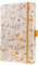 SIGEL JN341 Notizbuch A5 liniert orange/grün, Tagebuch Jolie, Hardcover, Gummiband, Stiftschlaufe, Einstecktasche, aus nachhaltigem Papier