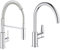 GROHE 30361000 GET Professional Kitchen Tap, Chrome & BauEdge kitchen Tap, Tool Less fitting, Chrome Mixer Tap 31367001