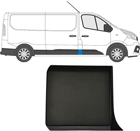 Side door moulding panel strip - car door protector trim replacement with clips for Renault Trafic/Vauxhall Vivaro/Fiat Talento/for all design models from 2014 to 2022
