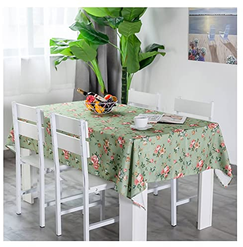 Tischdecke Rechteckig Groß Table Cloth Napkin Blumen-Plaid-Muster Tischdecke Damast Bügelfrei Tischtuchhalter Für Draußen Dunkelgrün Tischschutz Dekoration 110X110Cm