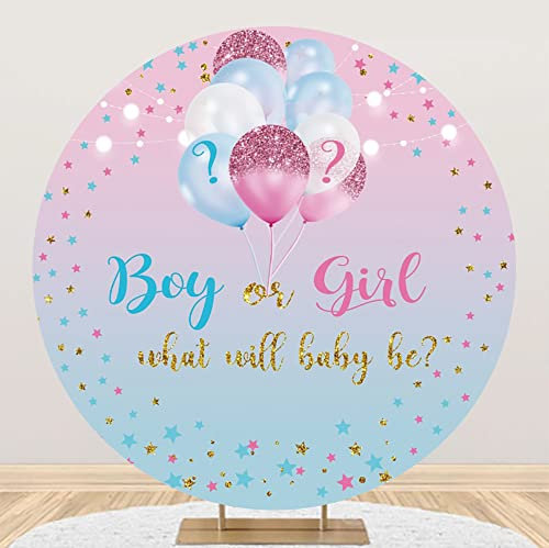 Renaiss 2m Junge oder Mädchen Babyparty Runder Hintergrund Polyester Fotografie Hintergrund Geschlecht Reveal Party Kuchen Tischdekoration Fotostudio Requisiten